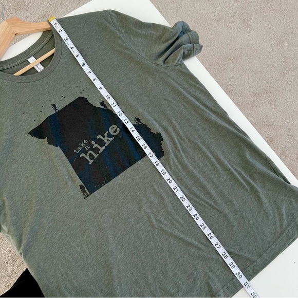 Bella+Canvas Funny "Take a Hike" Crew-Neck Tee Dark Green Top Black Design 2XL - Picture 12 of 12